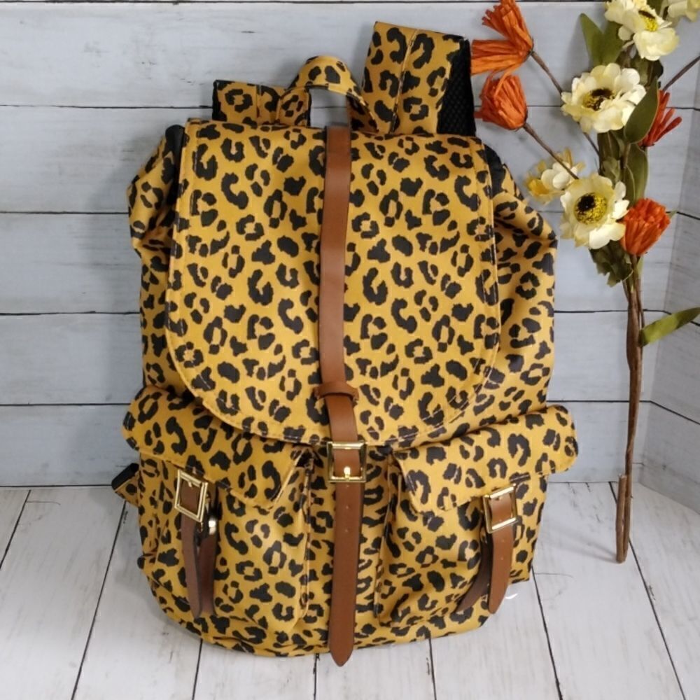 Cargo Cheetah Print Backpack Bag Purse
